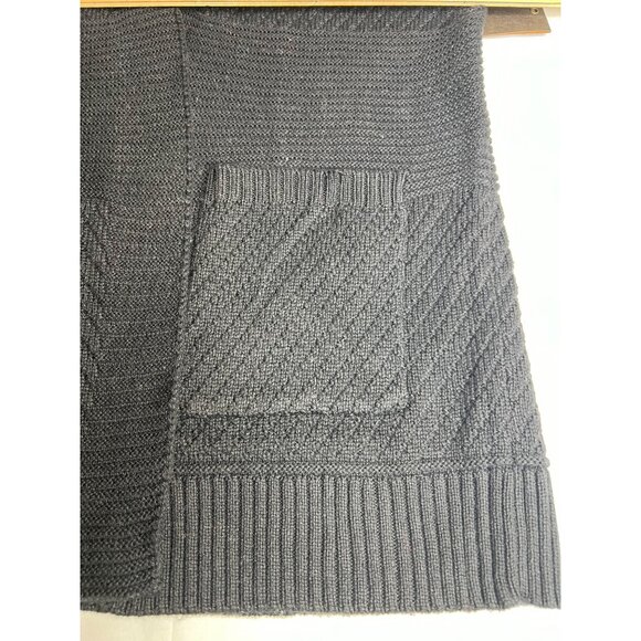 Frye Womens Donegal Black Open Knit Cardigan Sweater With Pockets Size Medium - Picture 11 of 17